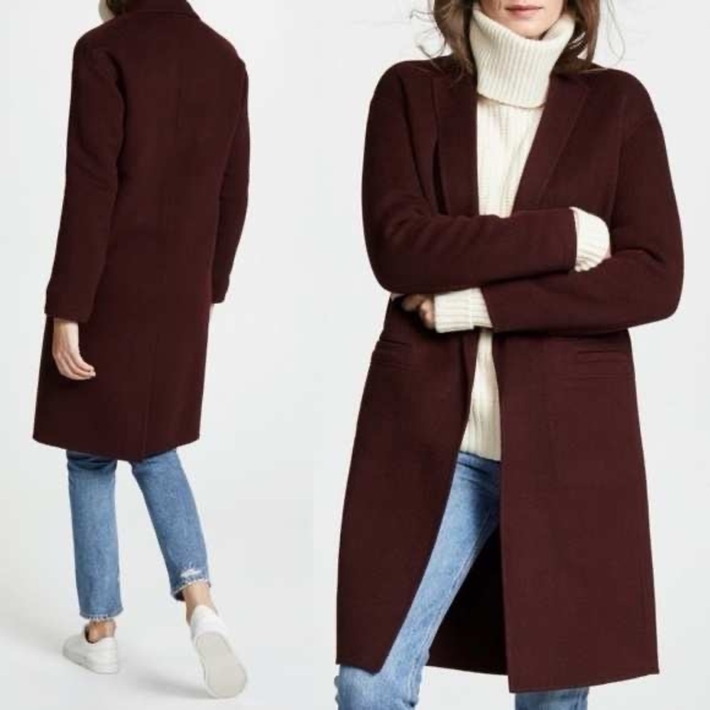 NWT $695 Vince Classic Straight Wool-blend Coat